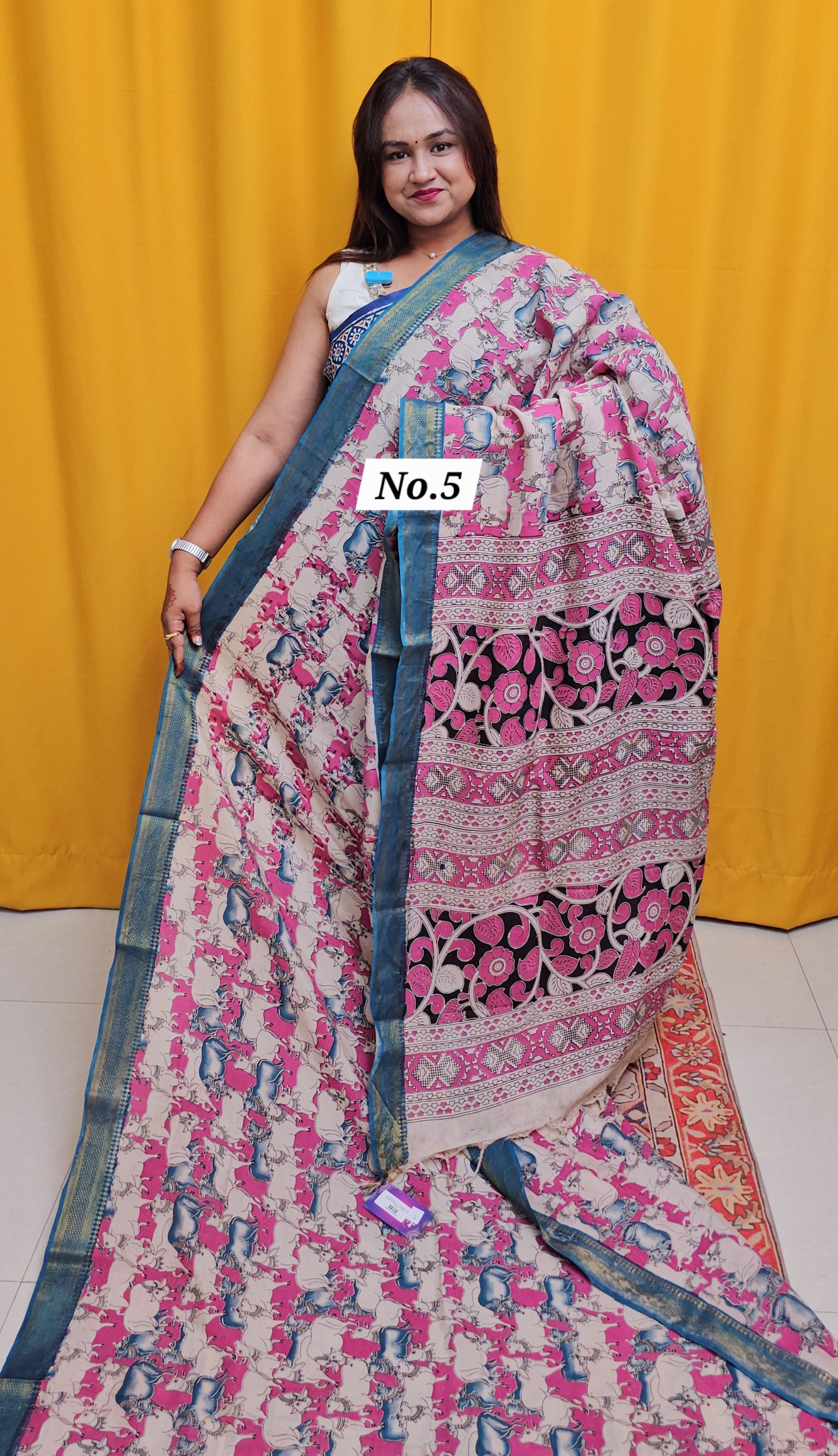 CHANDERI COTTON SILK KALAMKARI SAREE (NO. 5)