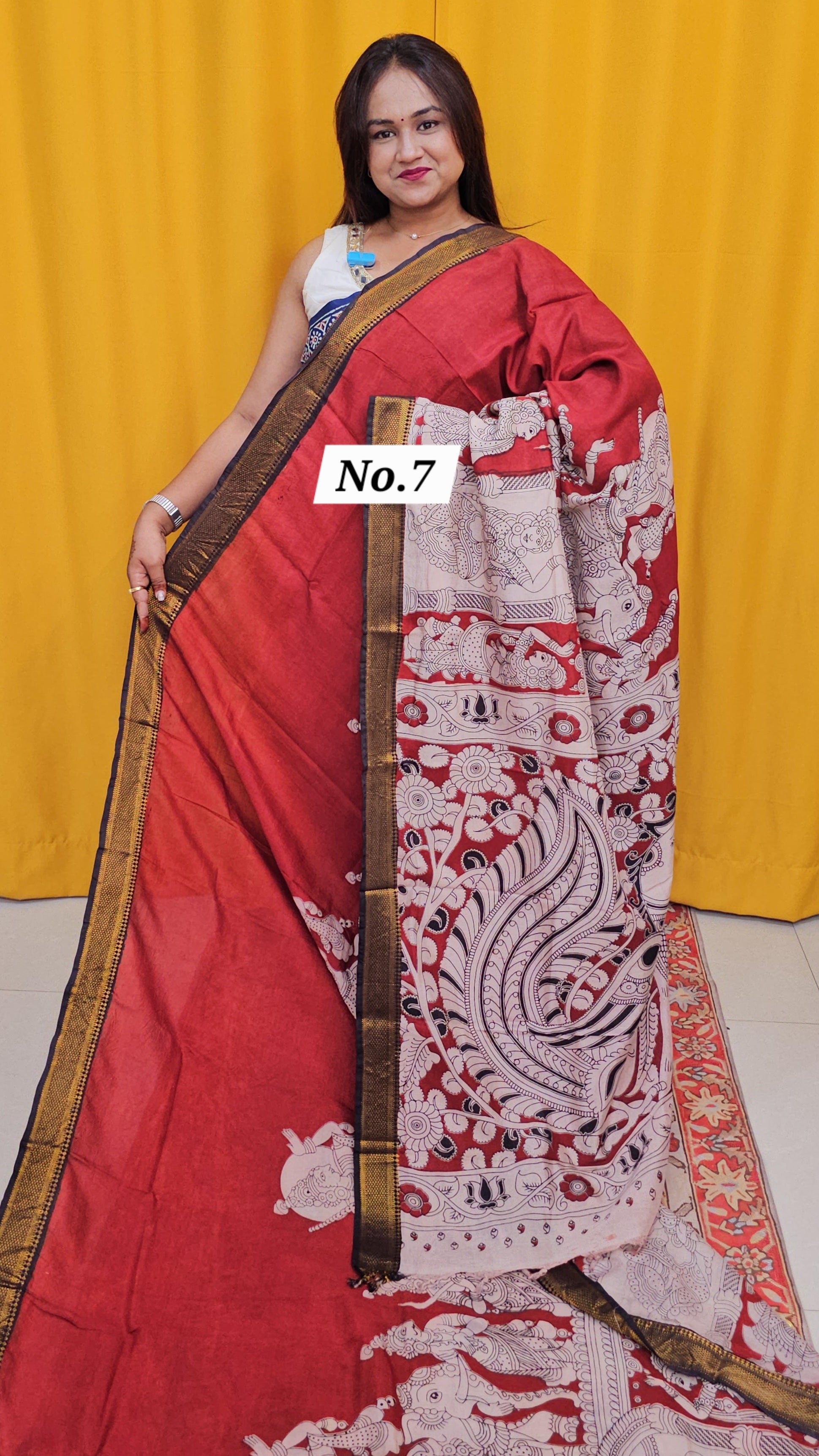 CHANDERI COTTON SILK KALAMKARI SAREE (NO. 7)