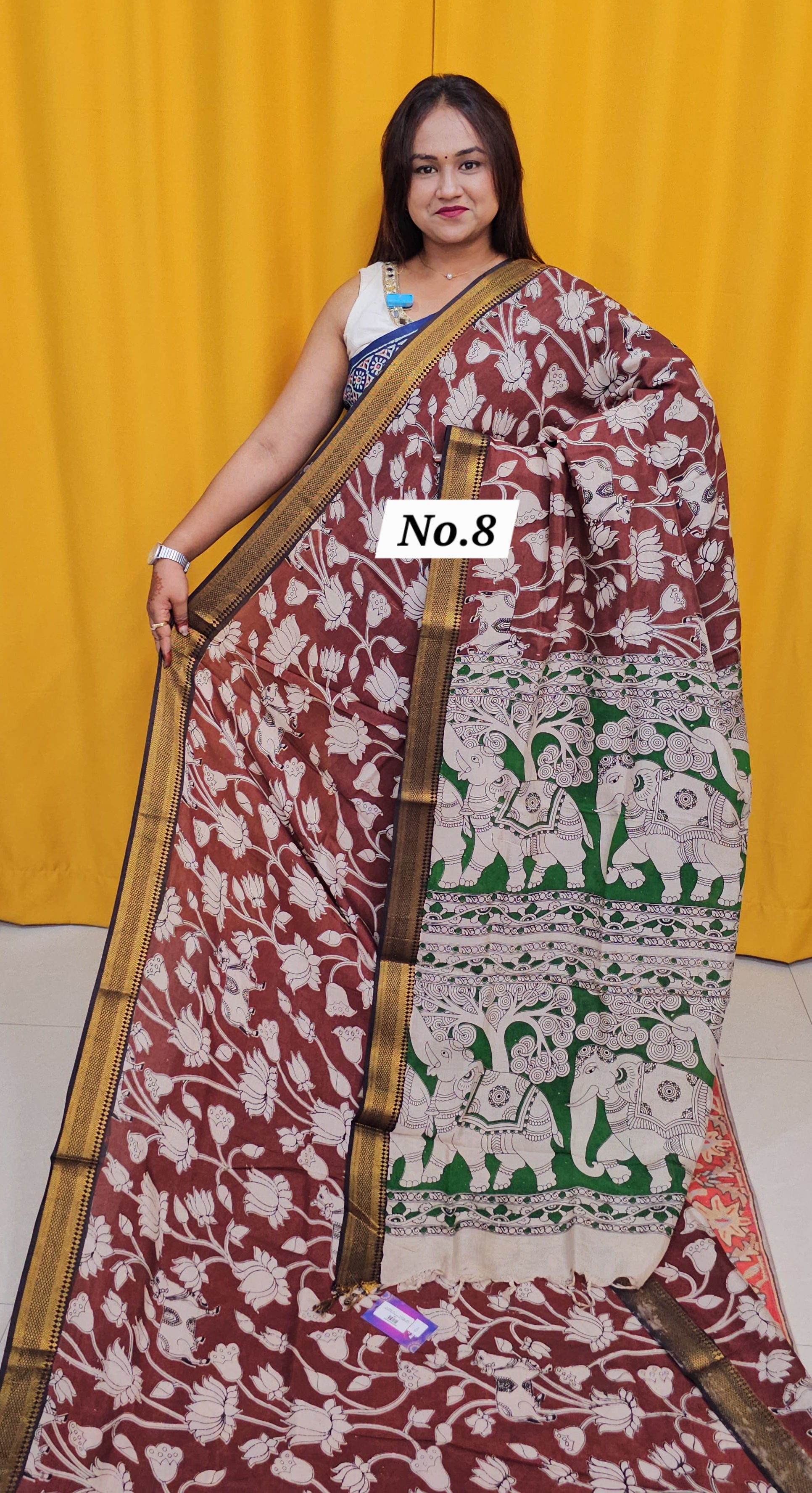 CHANDERI COTTON SILK KALAMKARI SAREE (NO. 8)