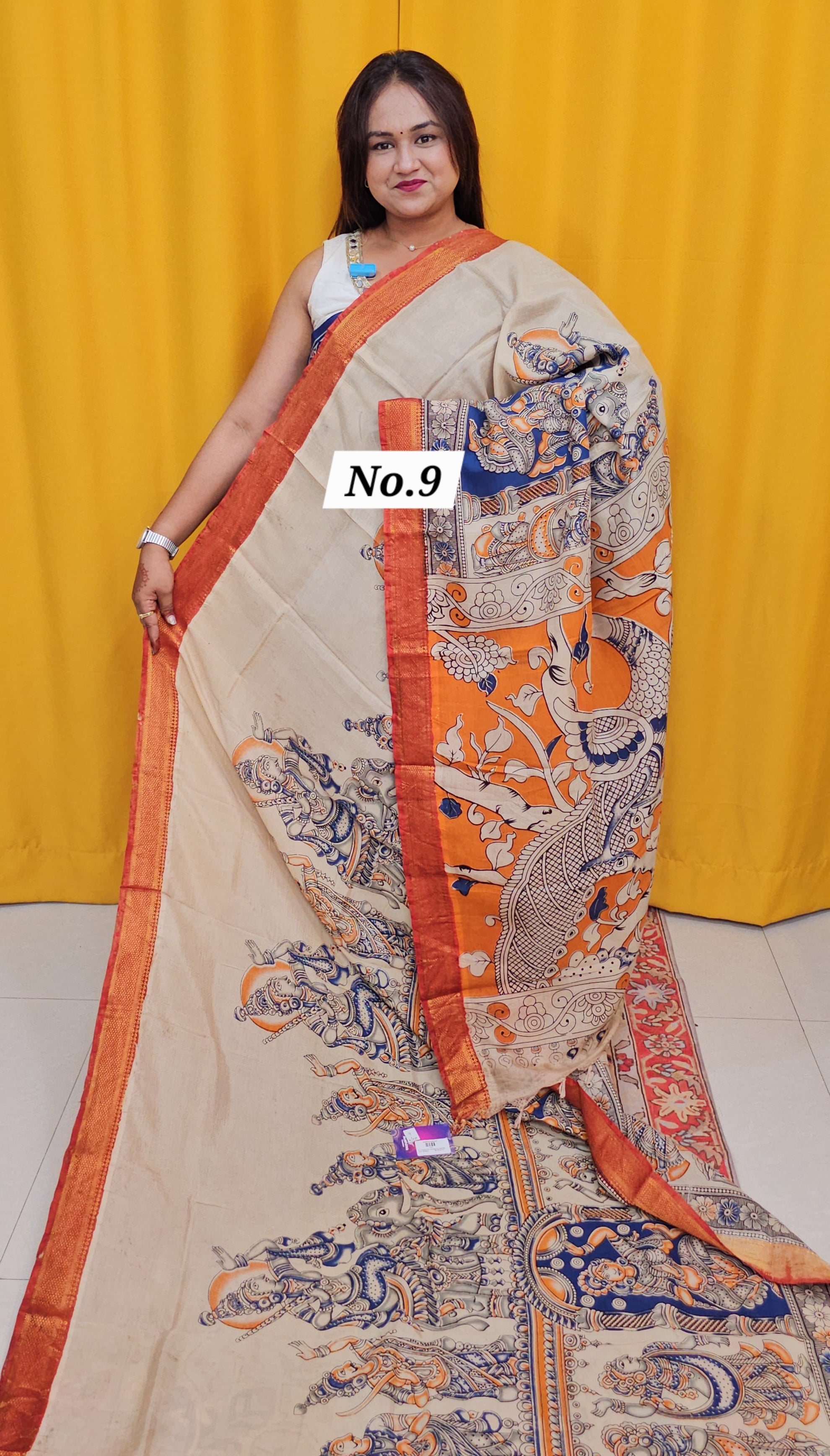 CHANDERI COTTON SILK KALAMKARI SAREE (NO. 9)