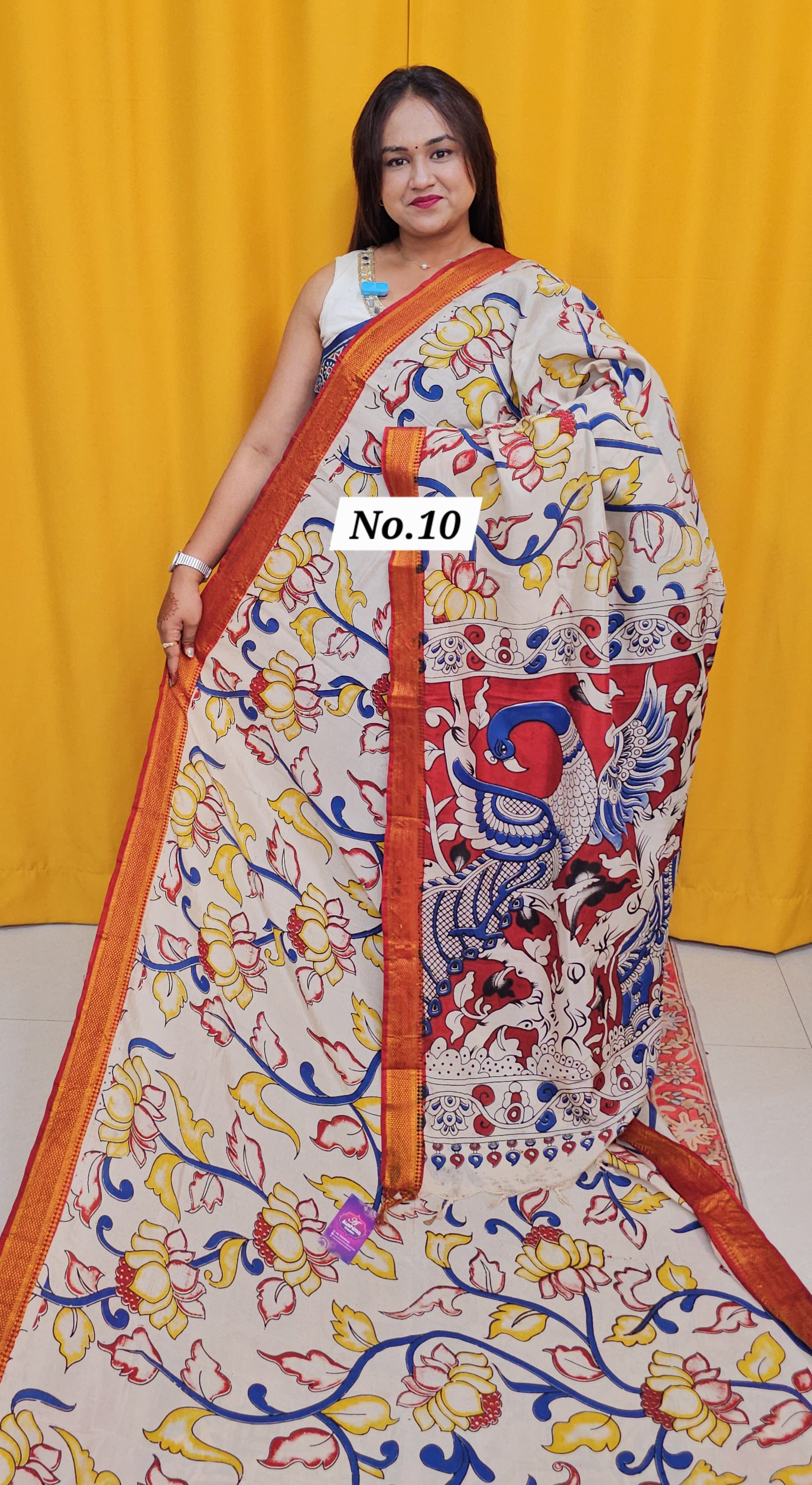 CHANDERI COTTON SILK KALAMKARI SAREE (NO. 10)