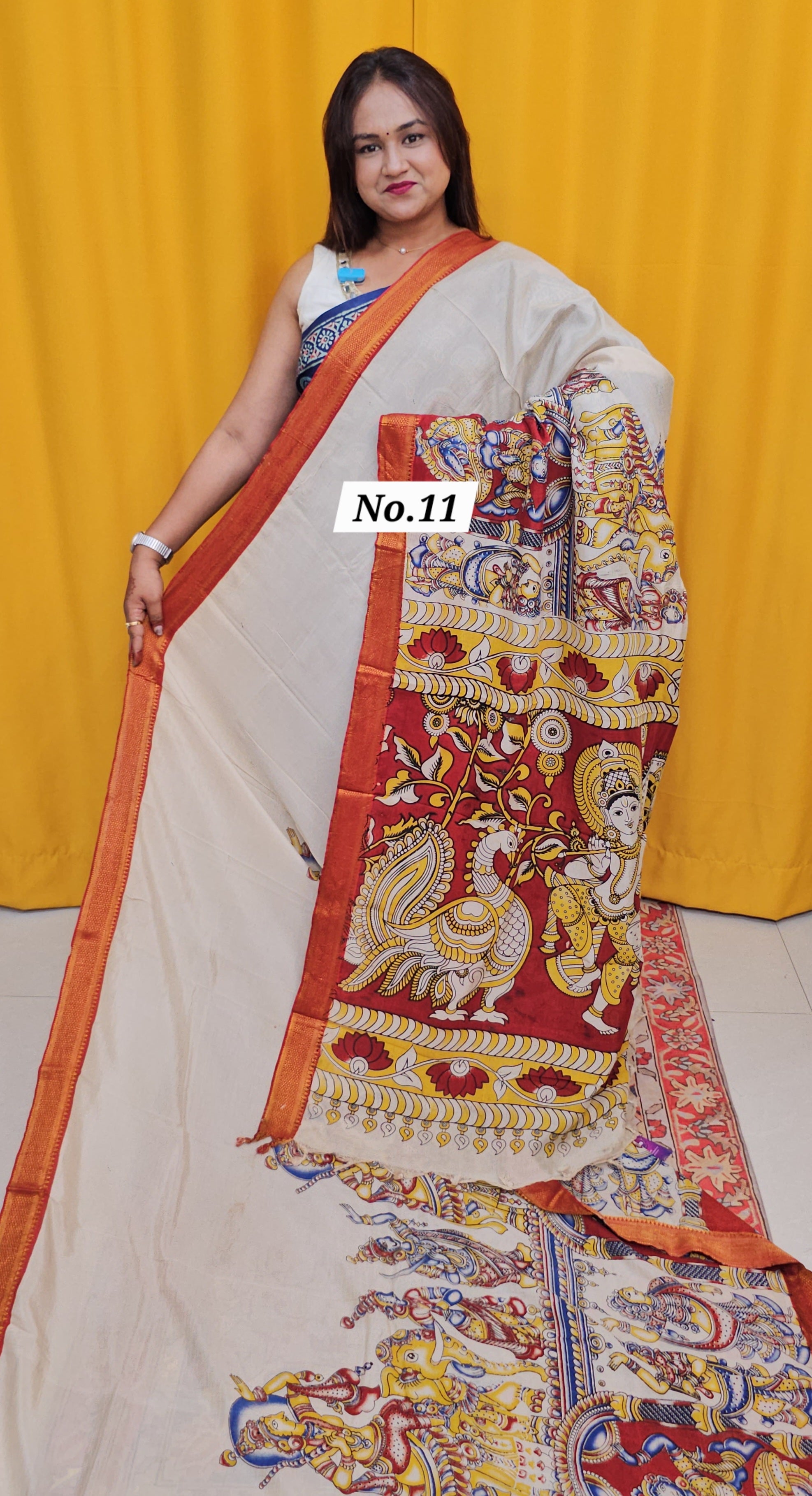 CHANDERI COTTON SILK KALAMKARI SAREE (NO. 11)