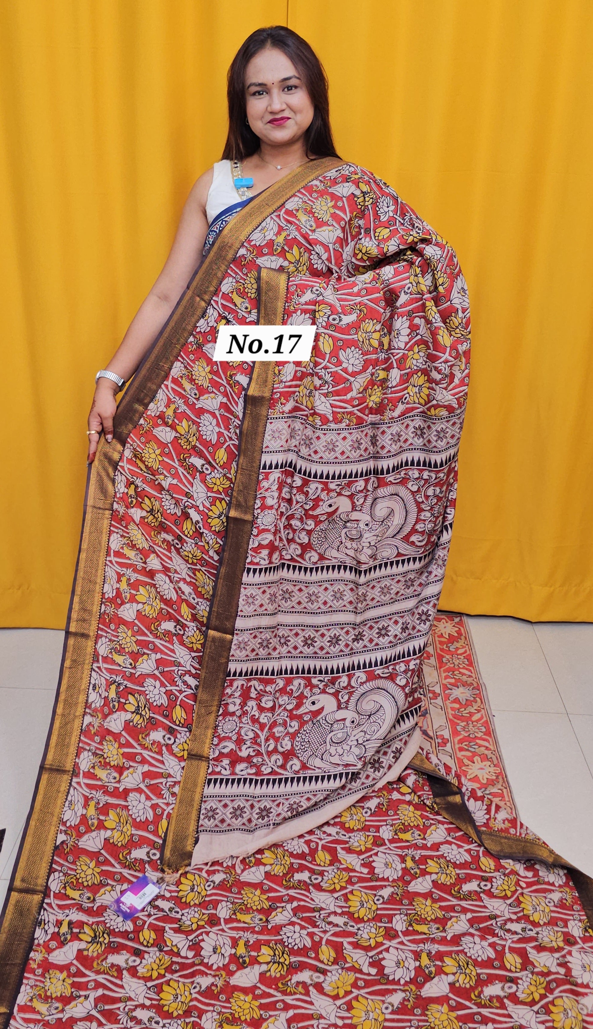 CHANDERI COTTON SILK KALAMKARI SAREE (NO. 17)