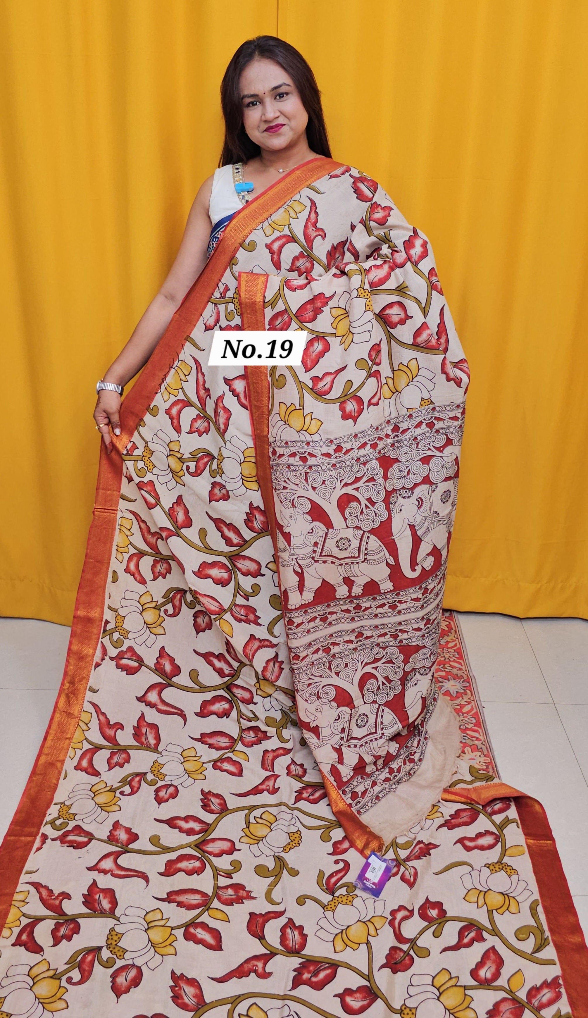 CHANDERI COTTON SILK KALAMKARI SAREE (NO. 19)