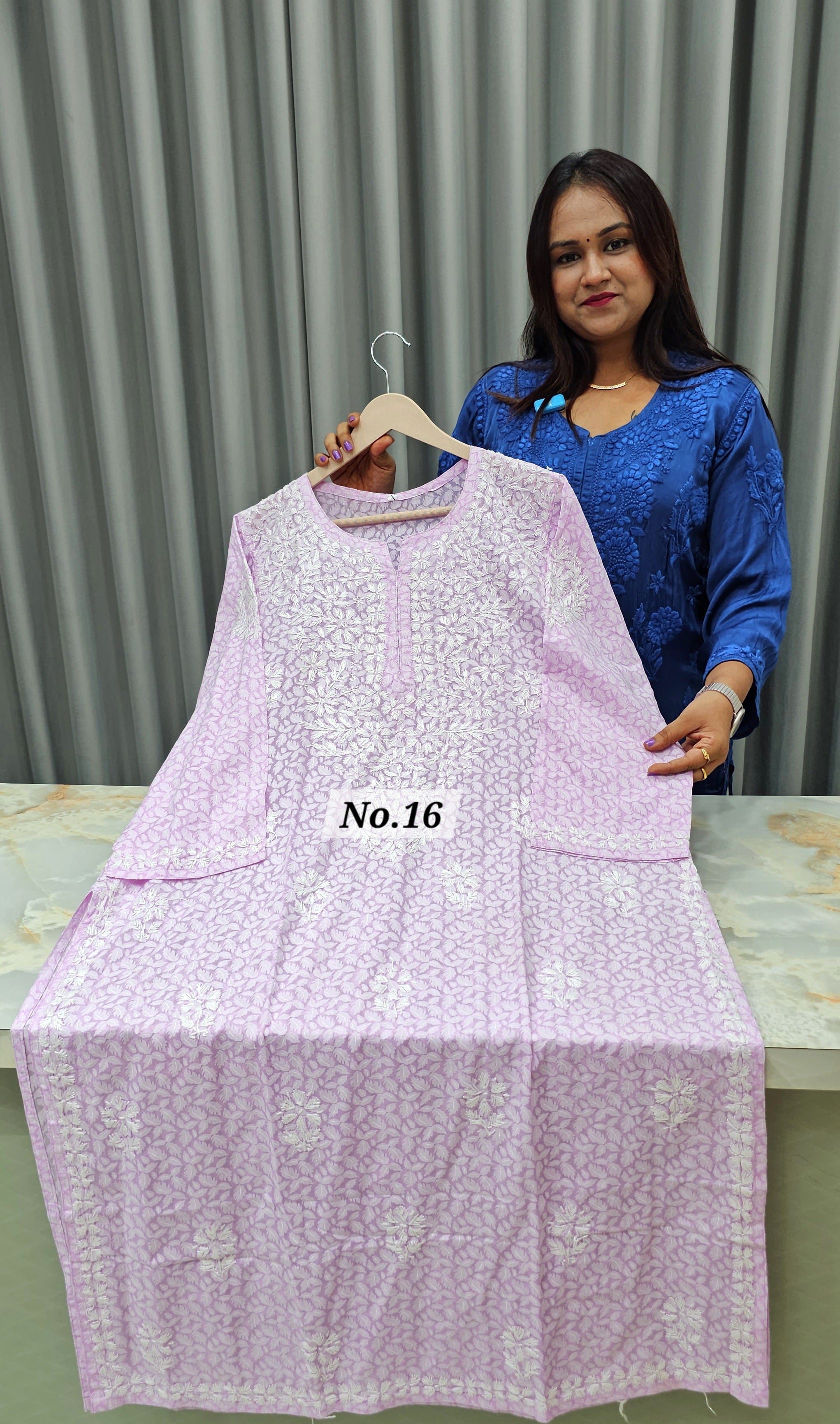 BRASSO LUCKNOW CHIKANKARI READY MADE KURTI {SIZE-46} (NO.16)