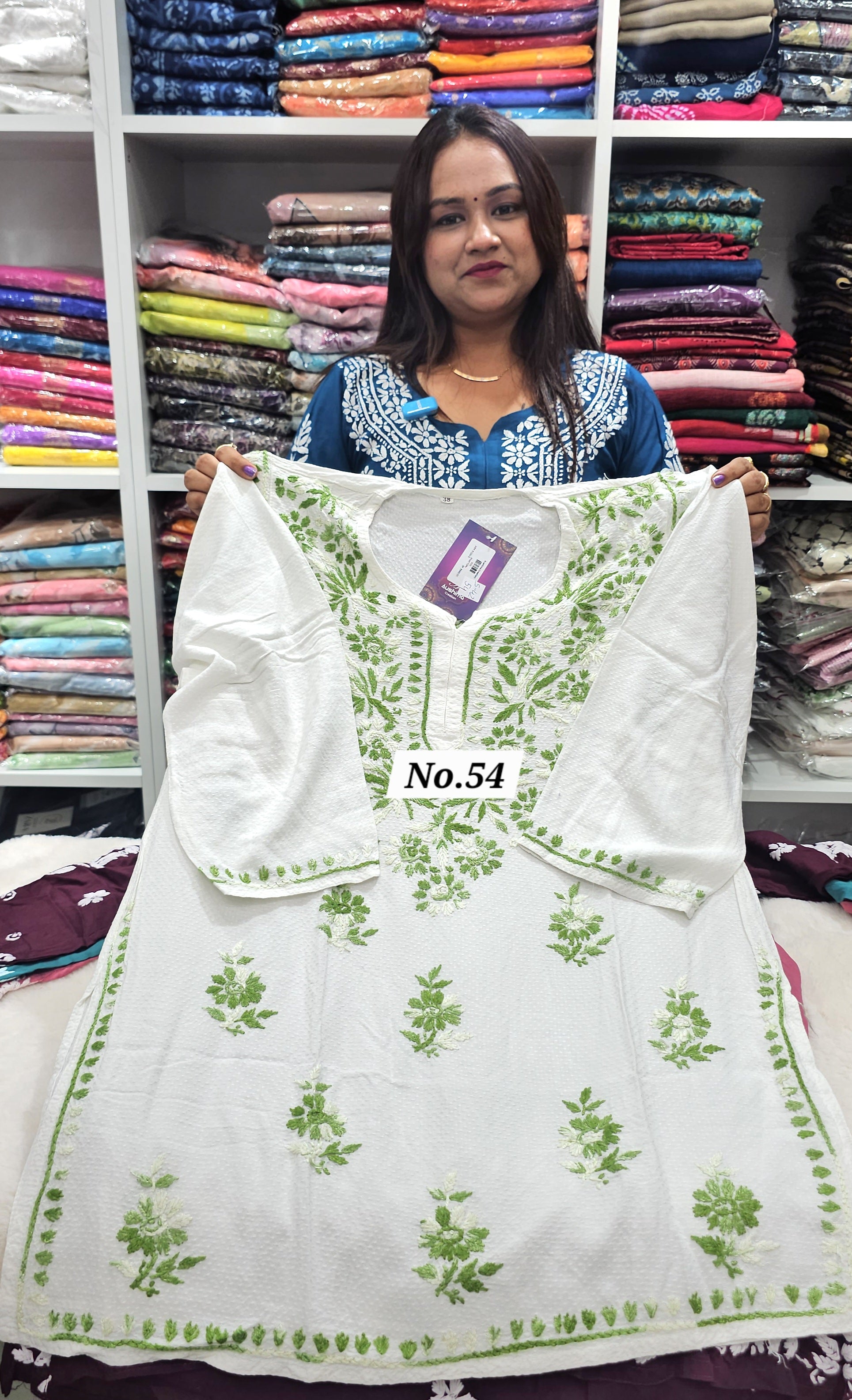 LUCKNOW CHIKANKARI SHORT TOPS {SIZE-42} (NO.54)