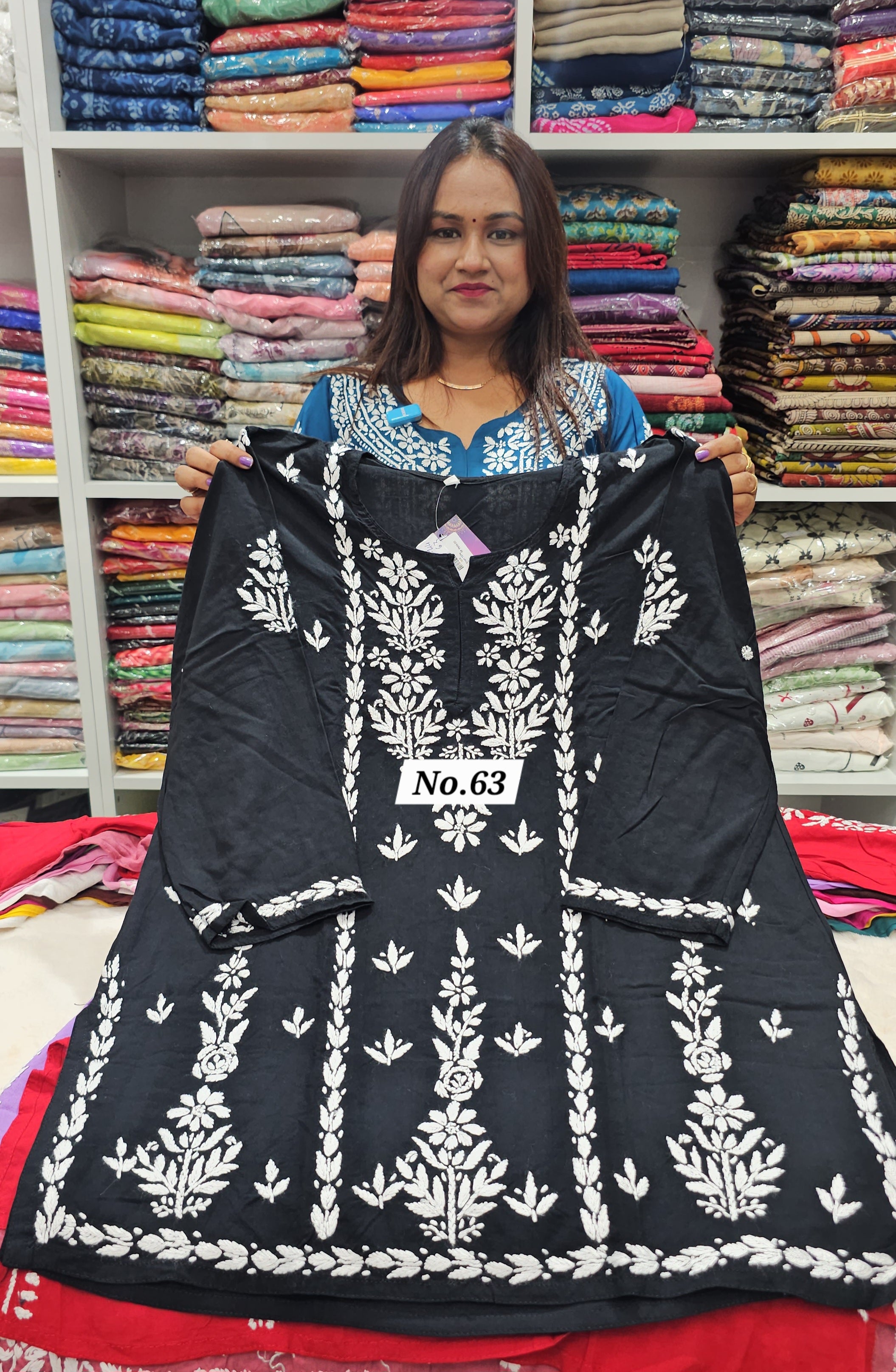 LUCKNOW CHIKANKARI SHORT TOPS {SIZE-44} (NO.63)