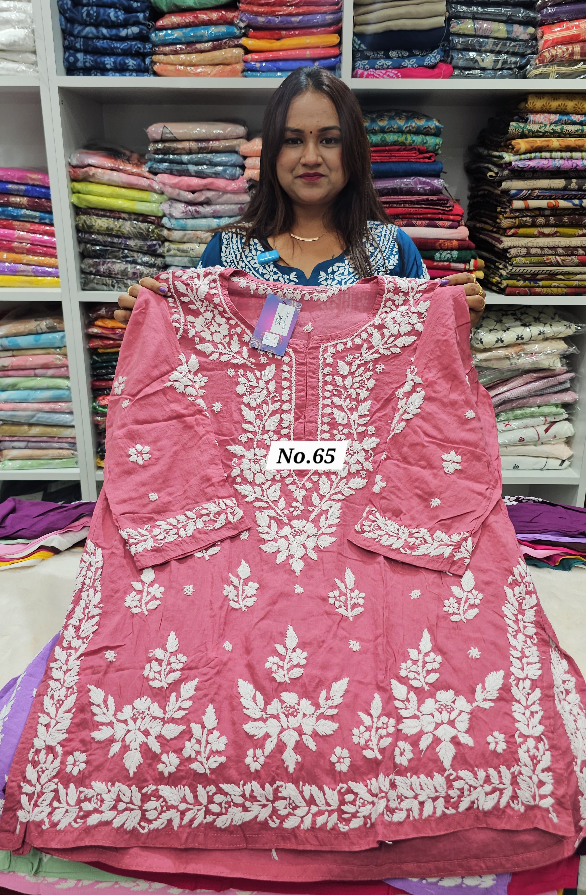 LUCKNOW CHIKANKARI SHORT TOPS {SIZE-44} (NO.65)
