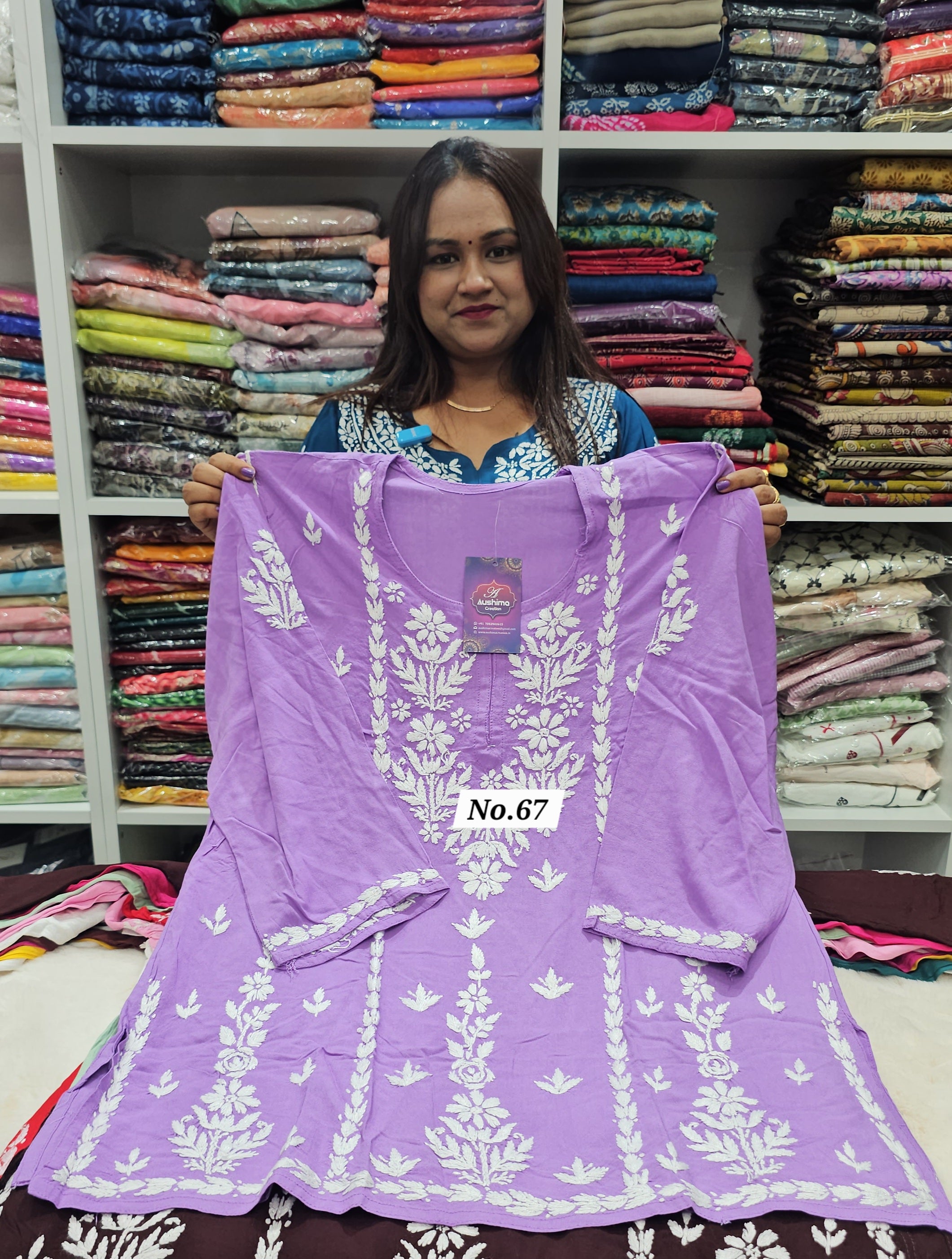 LUCKNOW CHIKANKARI SHORT TOPS {SIZE-44} (NO.67)
