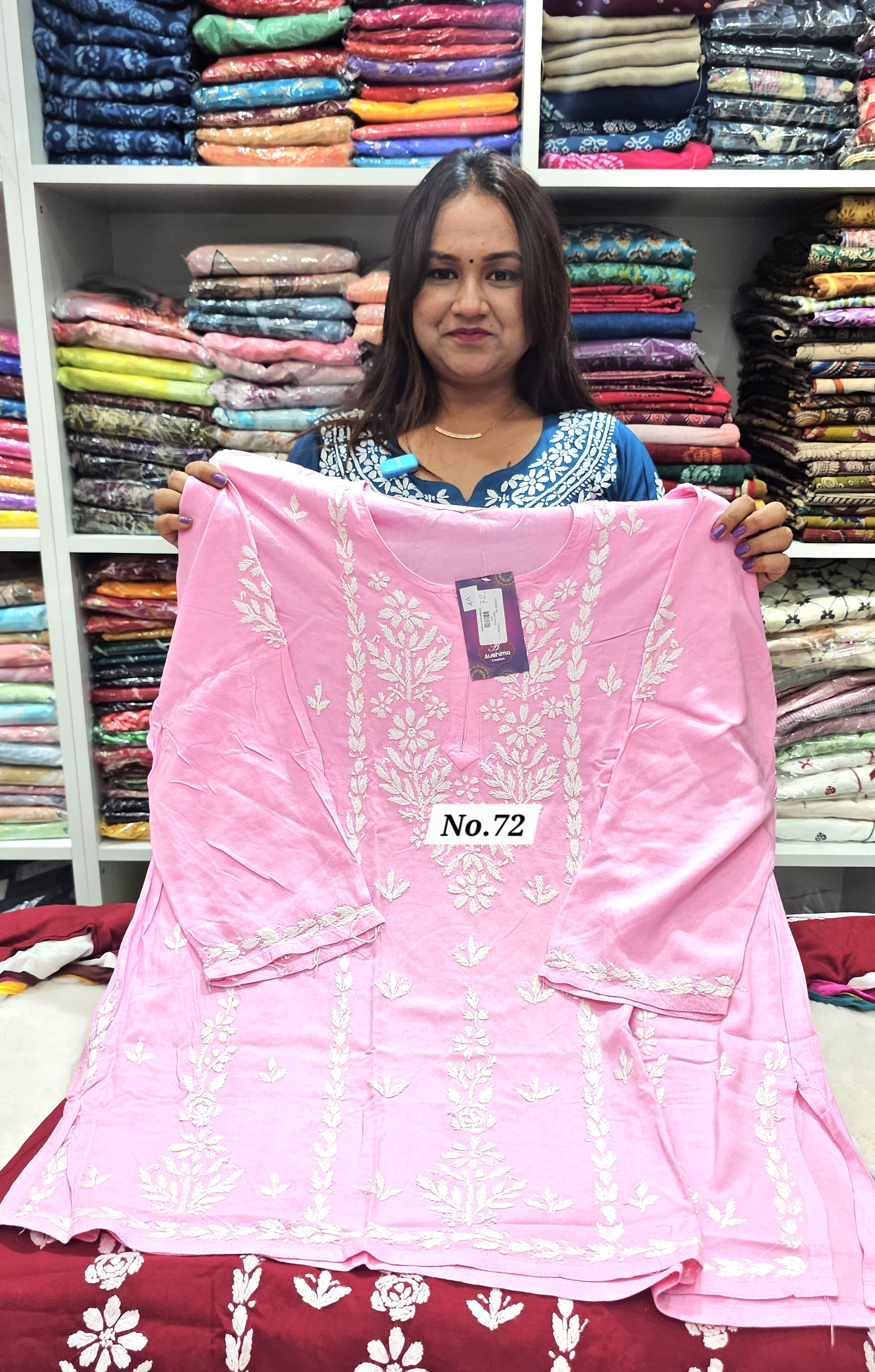LUCKNOW CHIKANKARI SHORT TOPS {SIZE-44} (NO.72)