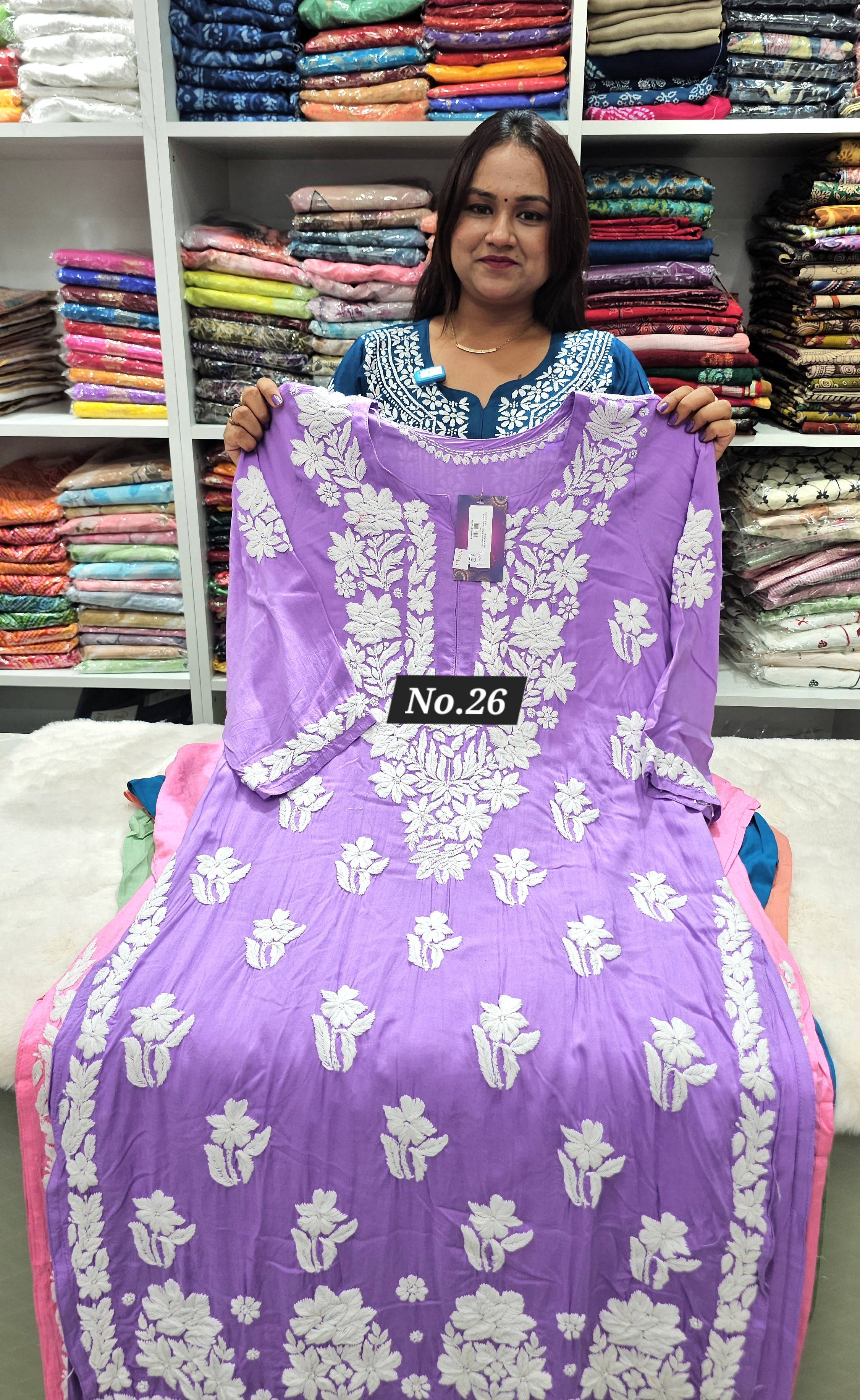 LUCKNOW CHIKANKARI READY MADE KURTI (NO. 26)