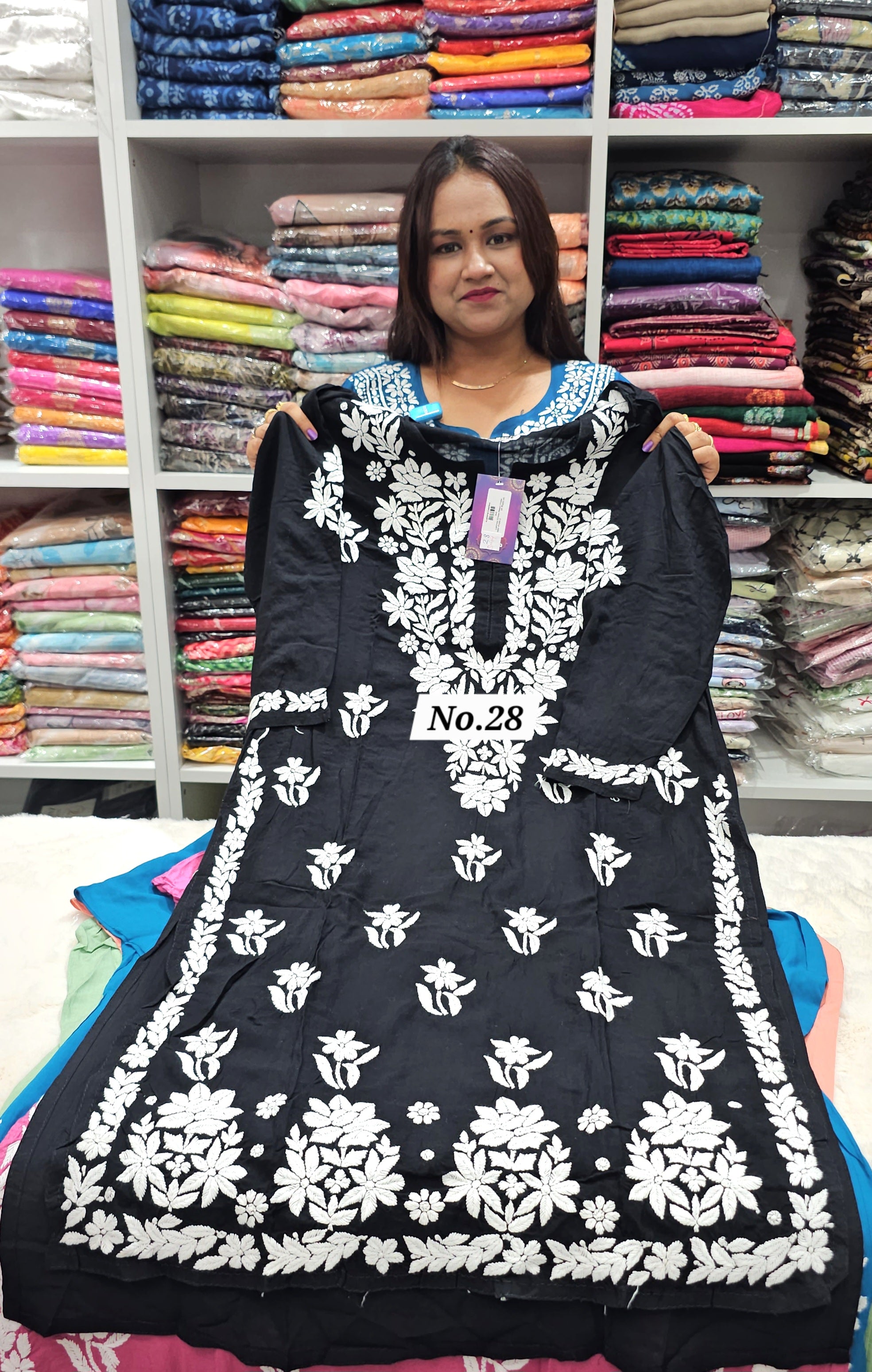 LUCKNOW CHIKANKARI READY MADE KURTI (NO. 28)