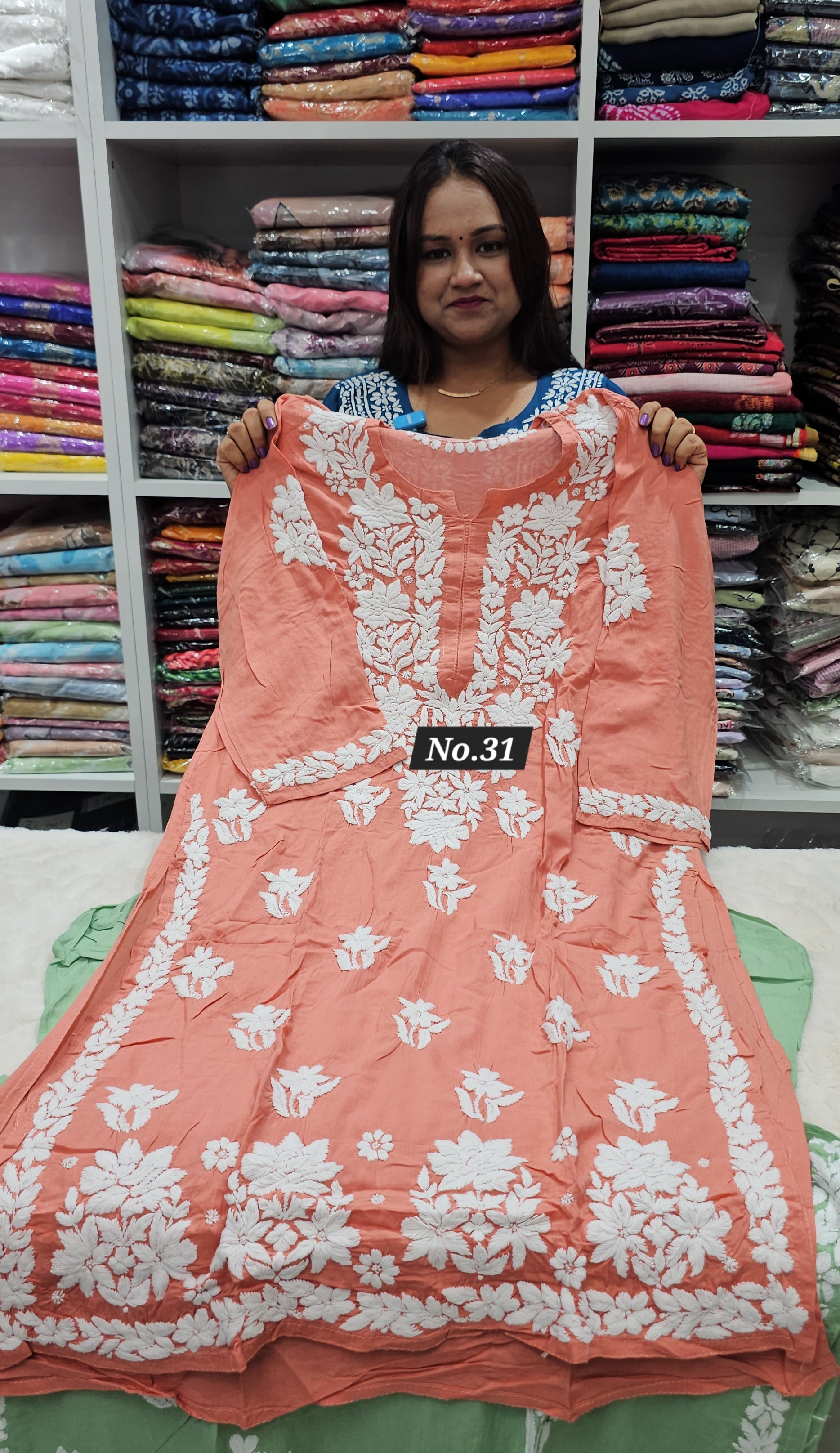 LUCKNOW CHIKANKARI READY MADE KURTI (NO. 31)