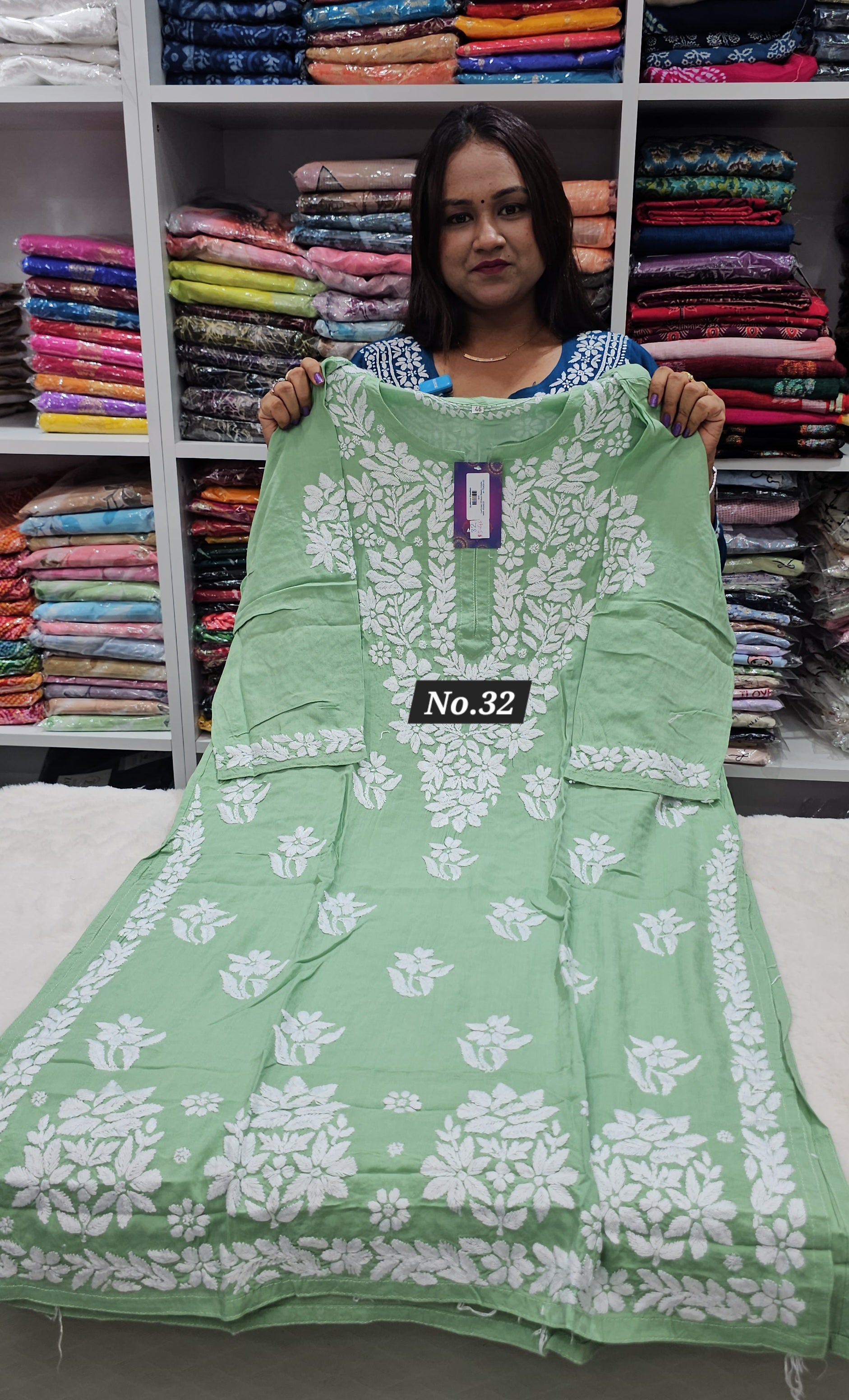 LUCKNOW CHIKANKARI READY MADE KURTI (NO. 32)