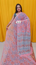 BAGRU HANDBLOCK GEORGETTE SAREE (NO .10)