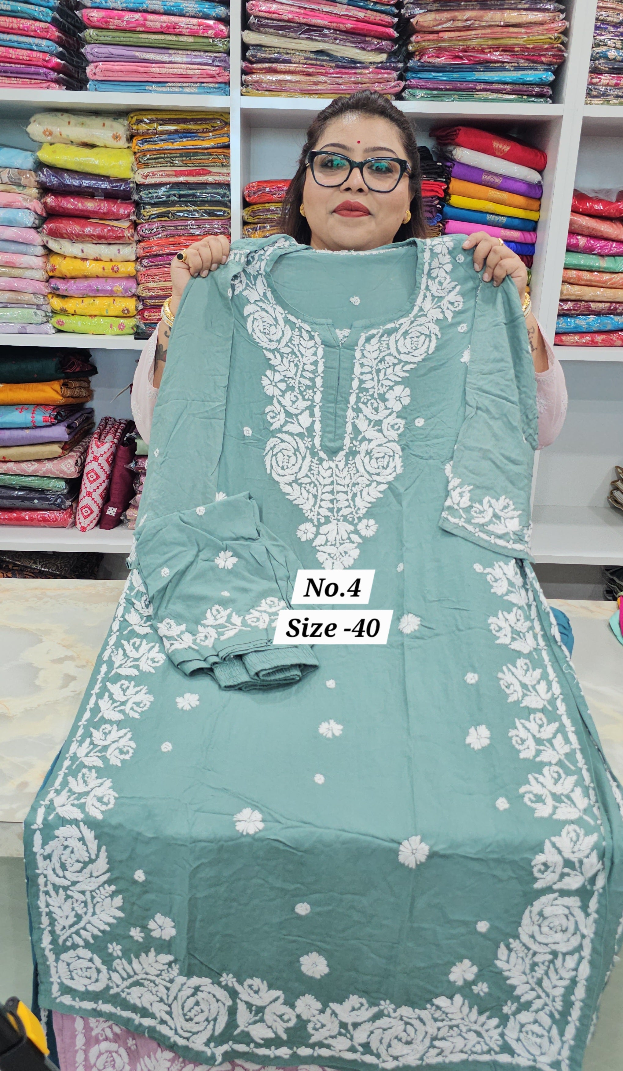 LUCKNOW CHIKANKARI CORD SET (NO. 4)