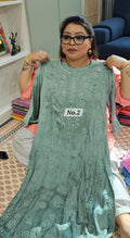 LUCKNOW CHIKANKARI MODAL SATIN READY MADE KURTI {SIZE-44} (NO. 2)