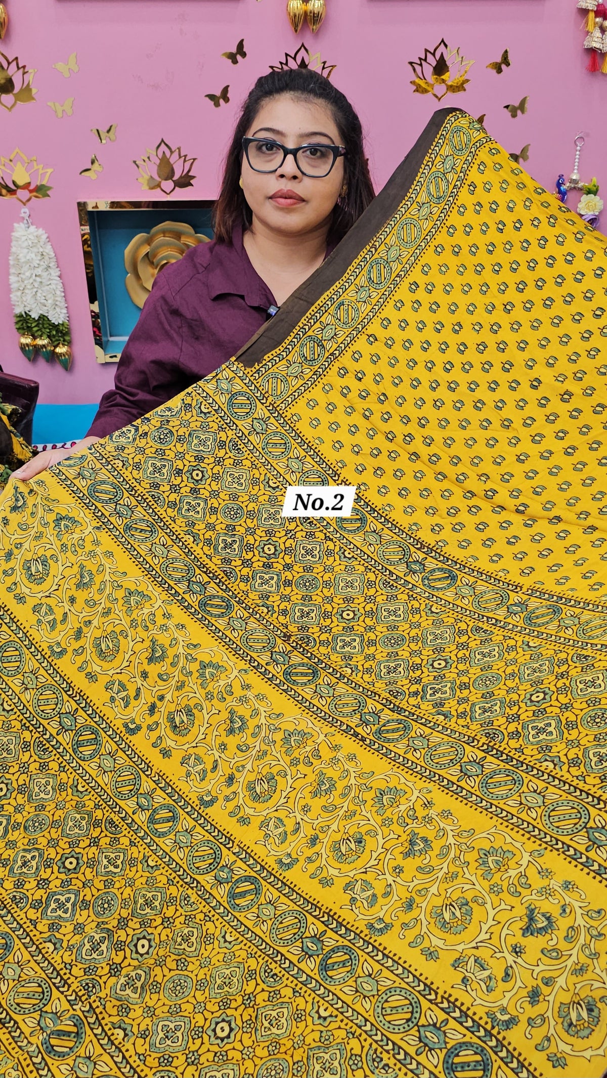 PURE AJRAKH MODAL SAREE {DEFECTIVE} (NO.2)