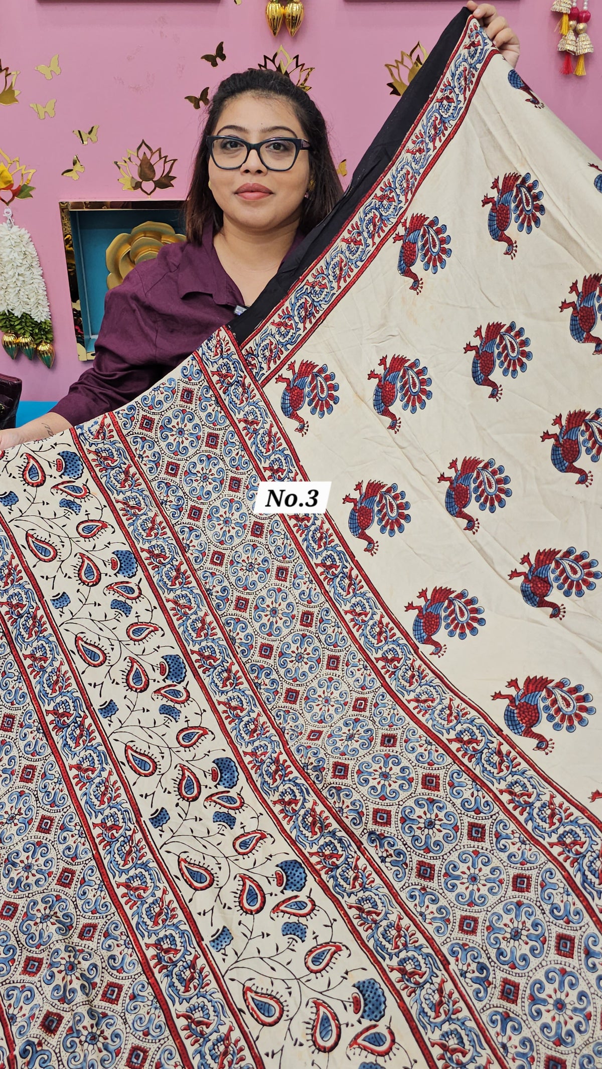 PURE AJRAKH MODAL SAREE {DEFECTIVE} (NO.3)