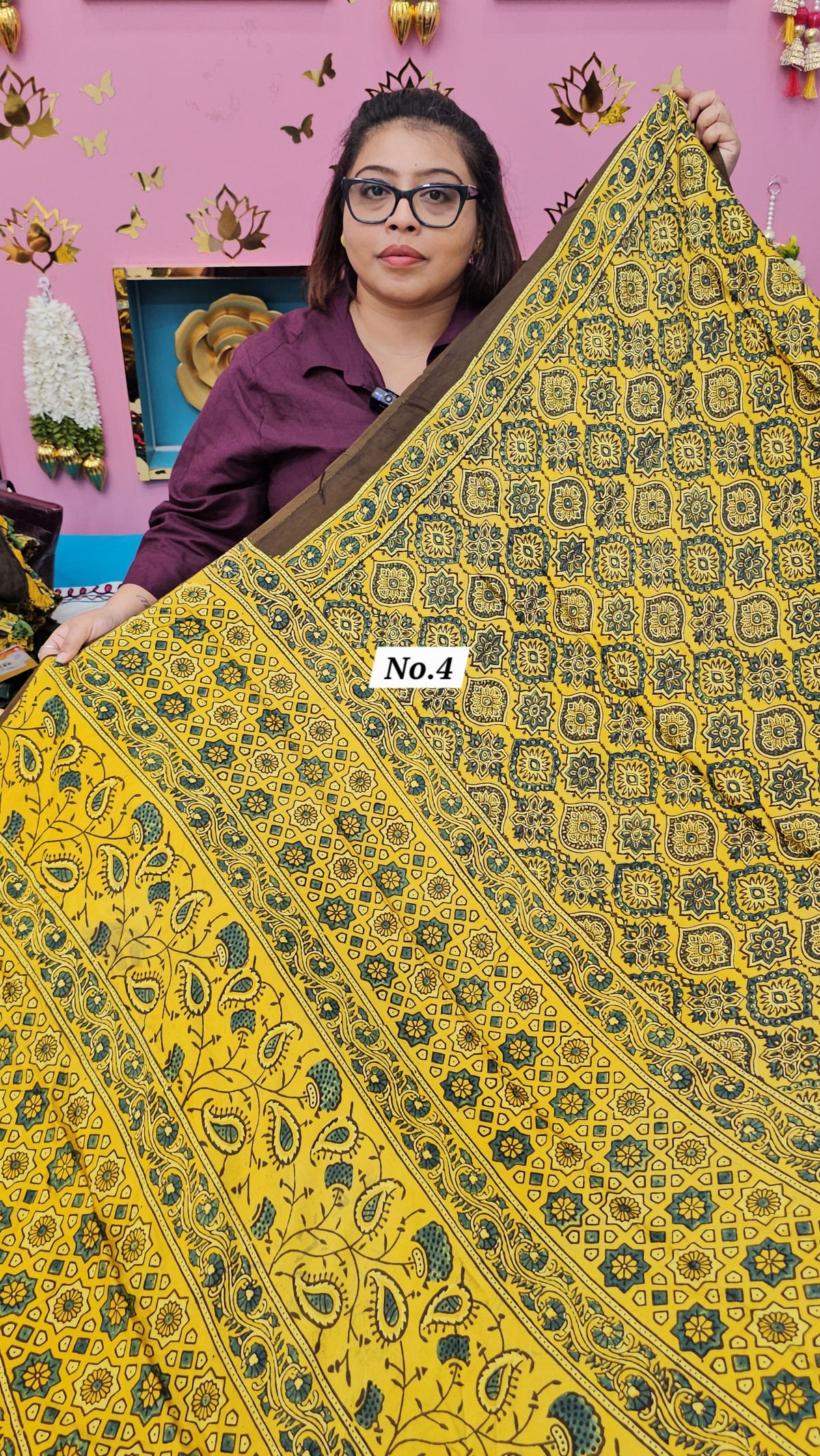 PURE AJRAKH MODAL SAREE {DEFECTIVE} (NO.4)