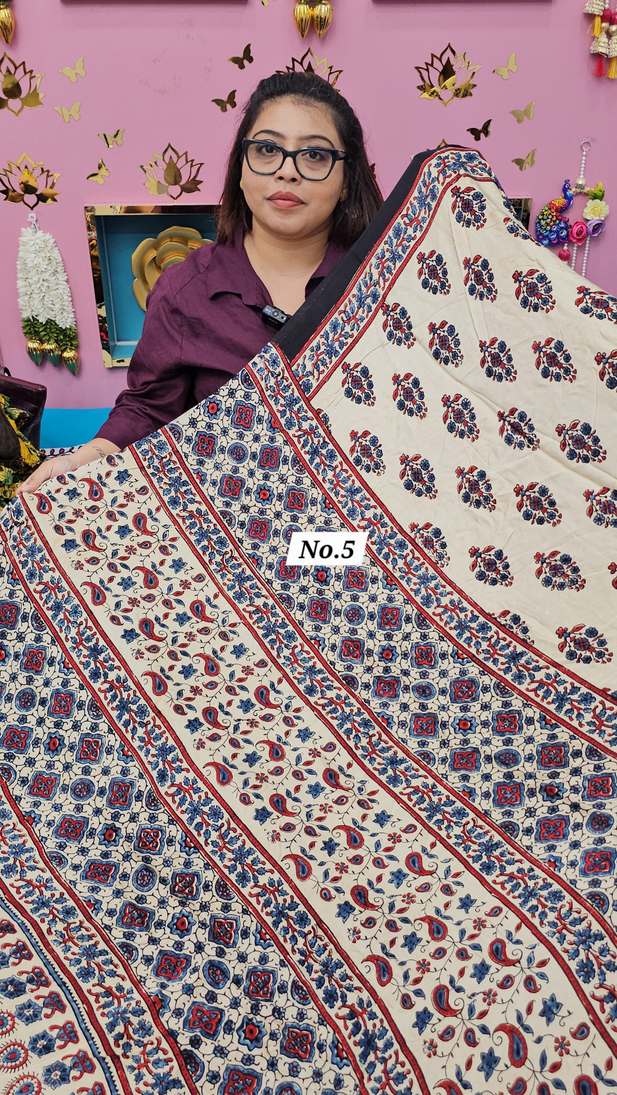 PURE AJRAKH MODAL SAREE {DEFECTIVE} (NO.5)