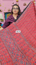 PURE AJRAKH MODAL SAREE {DEFECTIVE} (NO.9)