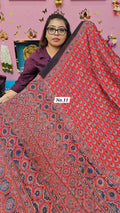 PURE AJRAKH MODAL SAREE {DEFECTIVE} (NO.11)